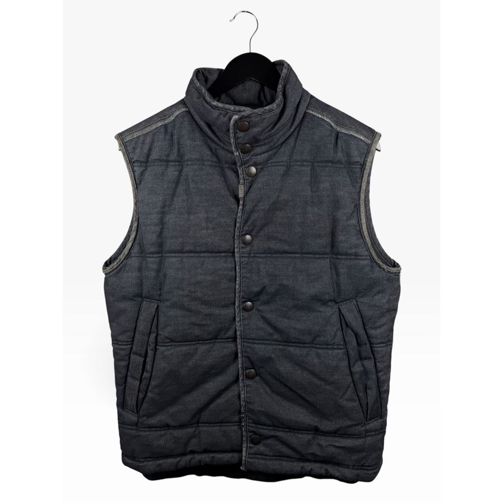 Vintage Diesel Y2K Denim Padded Snap Vest Dragon Embroidered Men's L
